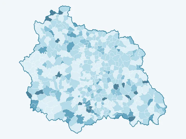 Carte du vote Philippe Poutou dans le Puy-de-Dôme (63)
