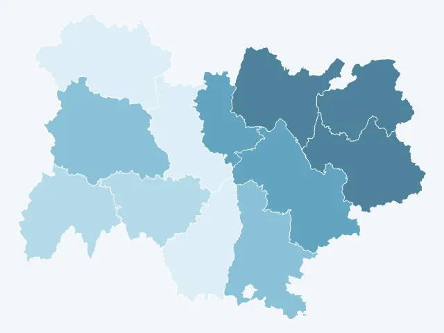 Carte du revenu moyen en Auvergne-Rhône-Alpes