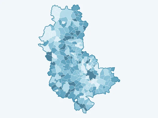 Carte de la population active dans le Rhône (69)