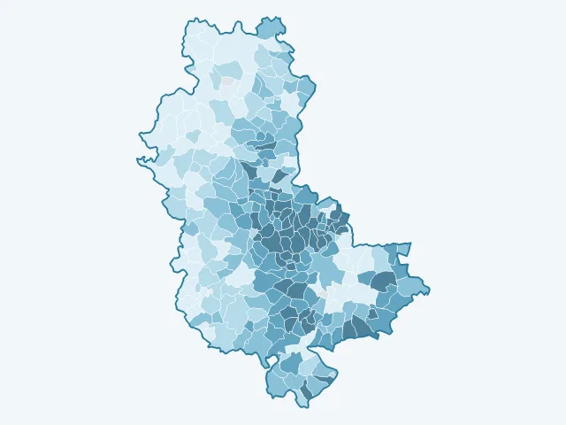 Carte du revenu moyen dans le Rhône (69)