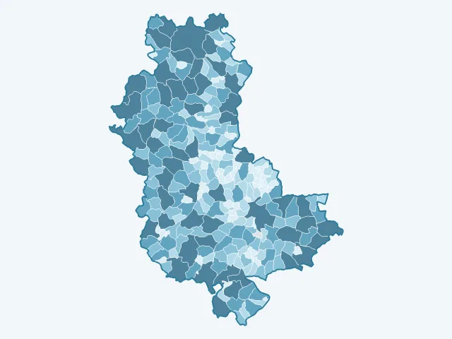 Carte de la superficie dans le Rhône (69)