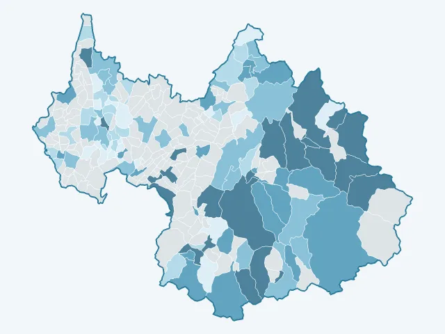 Carte de l'évolution des prix immobiliers dans la Savoie (73)