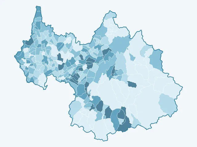 Carte des logements vacants dans la Savoie (73)