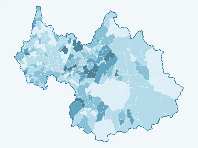 Carte du vote Fabien Roussel dans la Savoie (73)