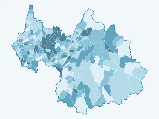 Carte du vote Jean-Luc Mélenchon dans la Savoie (73)