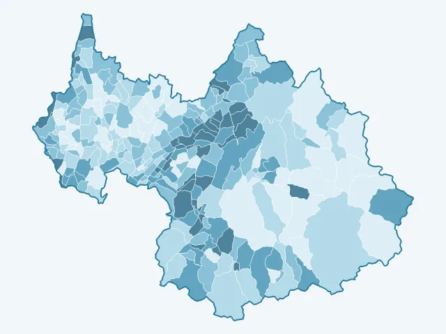 Carte du vote Marine Le Pen dans la Savoie (73)