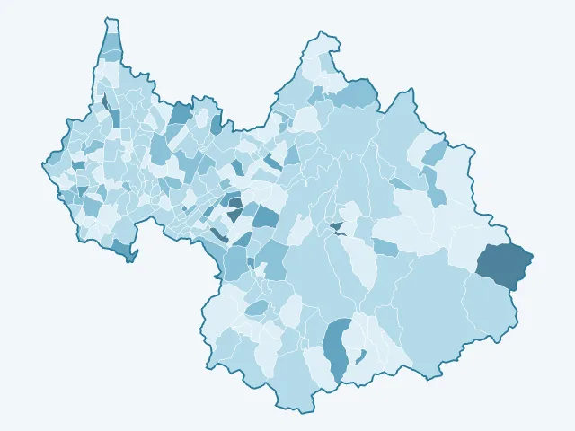Carte du vote Nathalie Arthaud dans la Savoie (73)