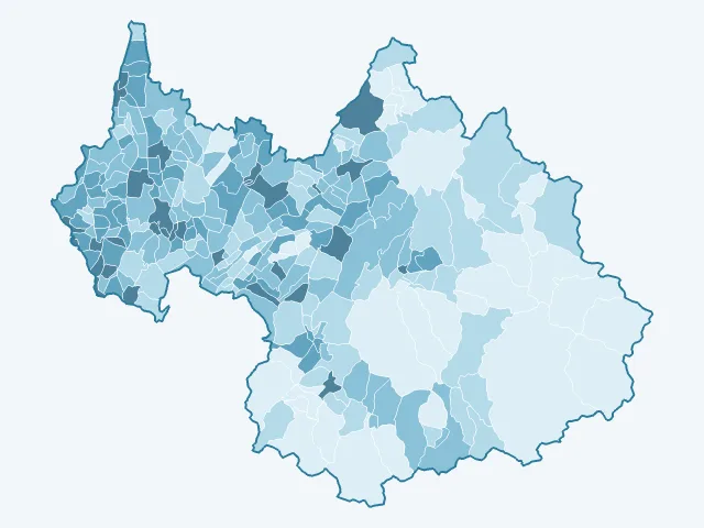 Carte du taux de chômage dans la Savoie (73)