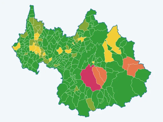 Carte de l'indice de tranquillité dans la Savoie (73)