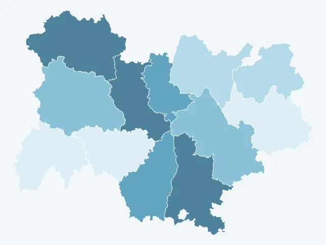 Carte du taux de chômage en Auvergne-Rhône-Alpes