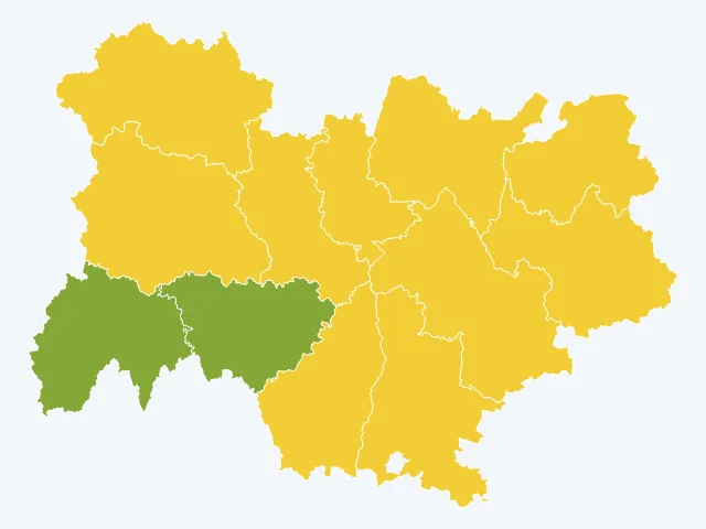 Carte de l'indice de tranquillité en Auvergne-Rhône-Alpes