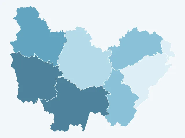 Carte de l'âge moyen en Bourgogne-Franche-Comté