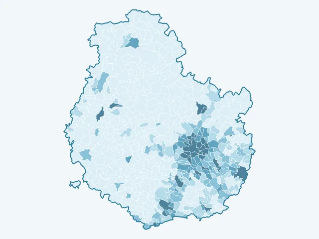 Carte de la densité de population dans la Côte-d'Or (21)