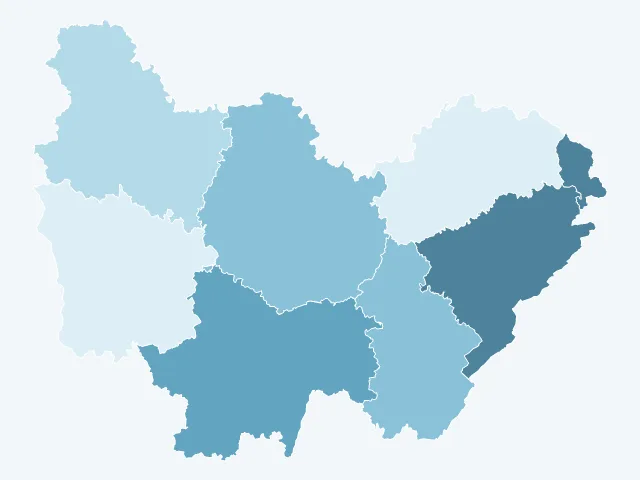 Carte de la densité de population en Bourgogne-Franche-Comté