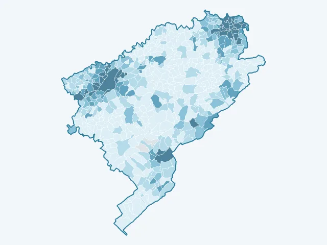 Carte de la densité de population dans le Doubs (25)