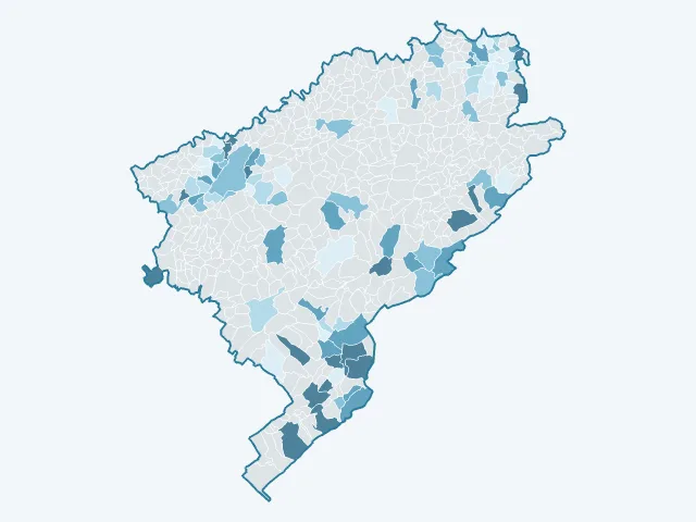 Carte de l'évolution des prix immobiliers dans le Doubs (25)