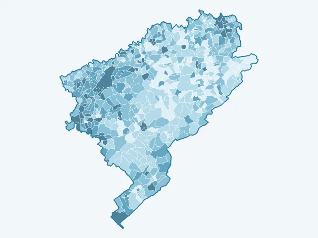 Carte du vote Jean-Luc Mélenchon dans le Doubs (25)