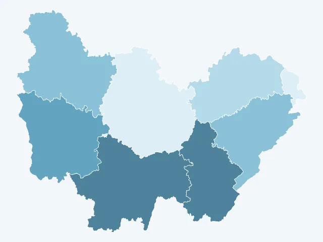 Carte de l'évolution des prix immobiliers en Bourgogne-Franche-Comté