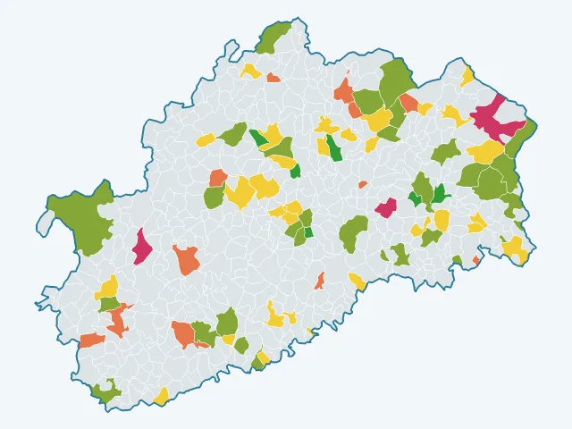Carte de la satisfaction des habitants dans la Haute-Saône (70)