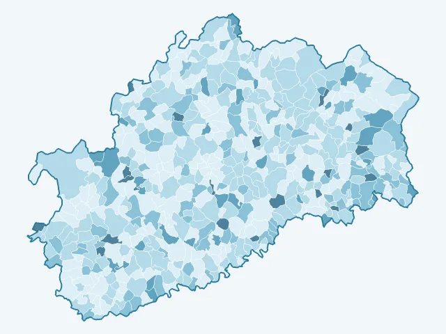 Carte du vote Fabien Roussel dans la Haute-Saône (70)