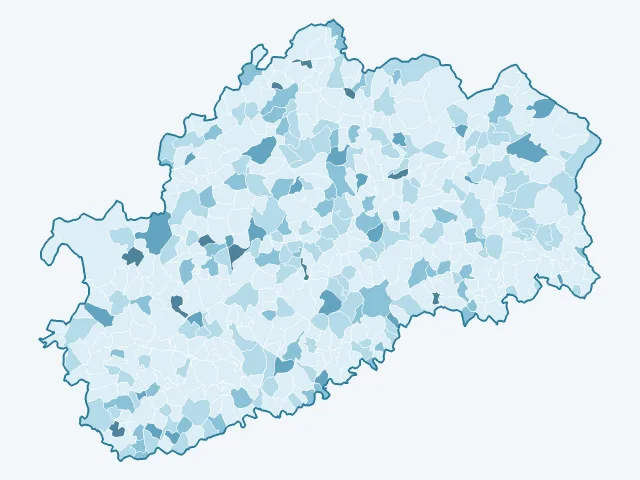 Carte du vote Philippe Poutou dans la Haute-Saône (70)