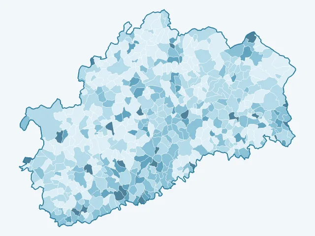 Carte du vote Yannick Jadot dans la Haute-Saône (70)