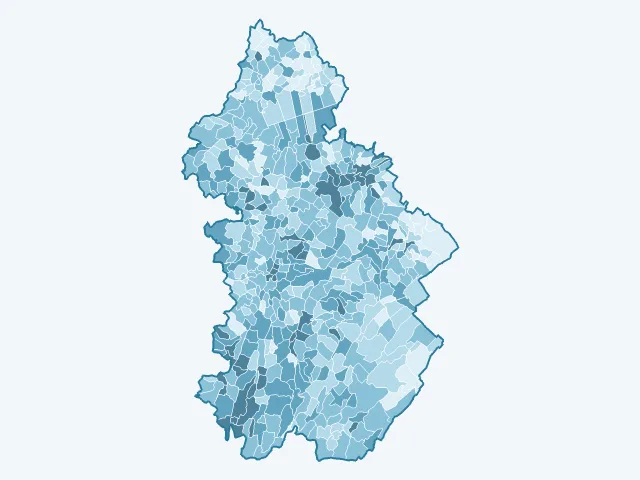 Carte de l'âge moyen dans le Jura (39)