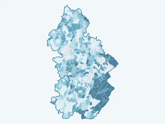 Carte du revenu moyen dans le Jura (39)