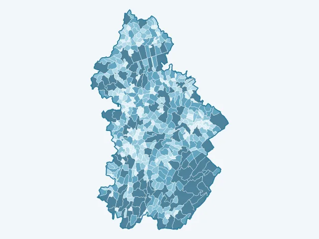 Carte de la superficie dans le Jura (39)