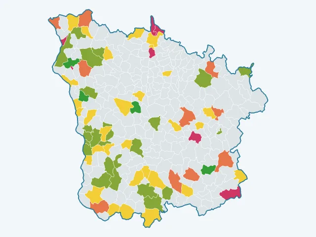 Carte de la satisfaction des habitants dans la Nièvre (58)