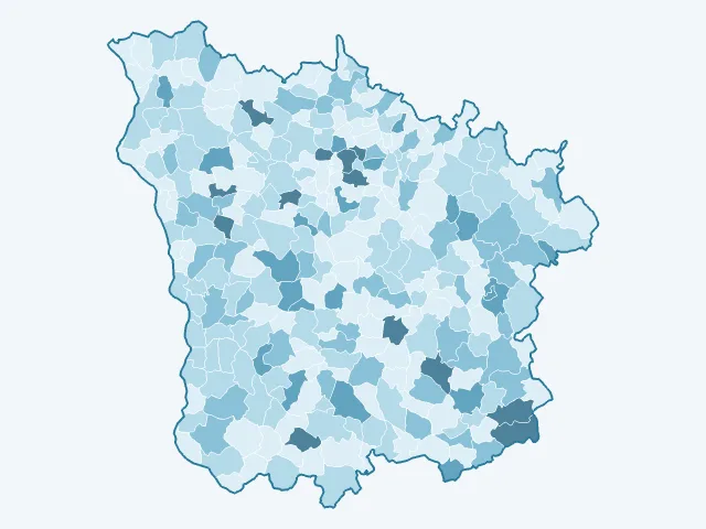 Carte du vote Anne Hidalgo dans la Nièvre (58)