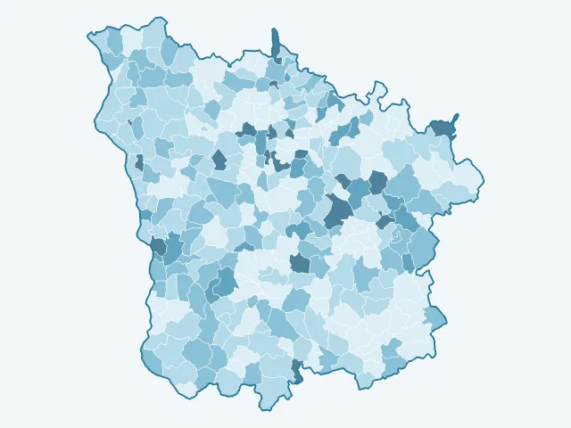 Carte du vote Fabien Roussel dans la Nièvre (58)