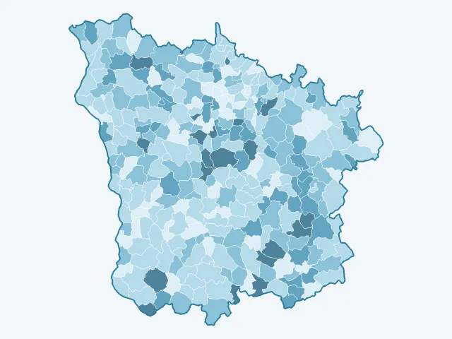 Carte du vote Jean Lassalle dans la Nièvre (58)