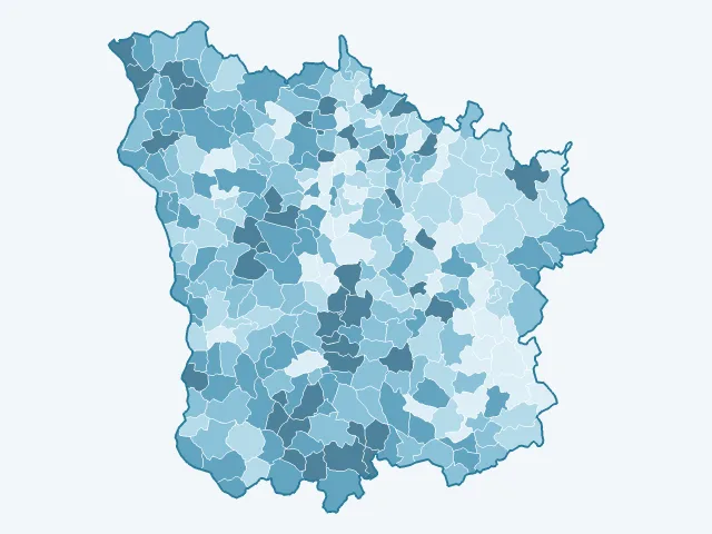 Carte du vote Marine Le Pen dans la Nièvre (58)