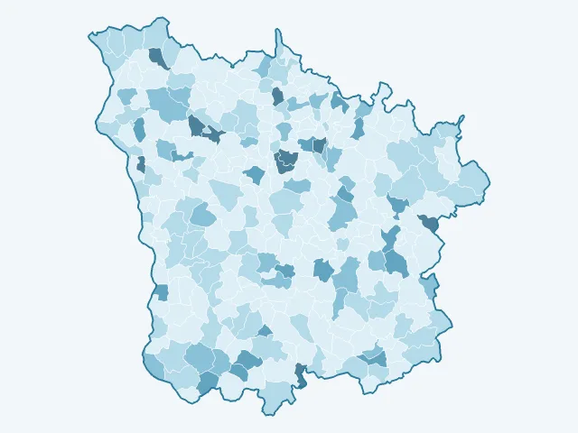 Carte du vote Nathalie Arthaud dans la Nièvre (58)