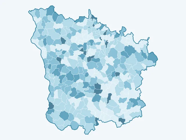 Carte du vote Yannick Jadot dans la Nièvre (58)