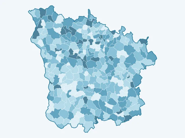 Carte du taux de chômage dans la Nièvre (58)