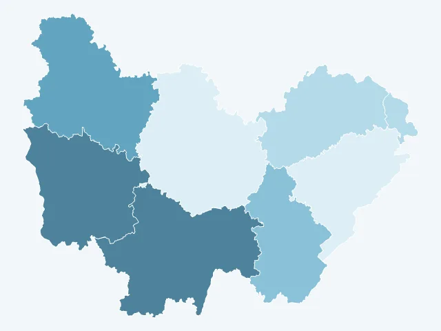 Carte du vote Fabien Roussel en Bourgogne-Franche-Comté
