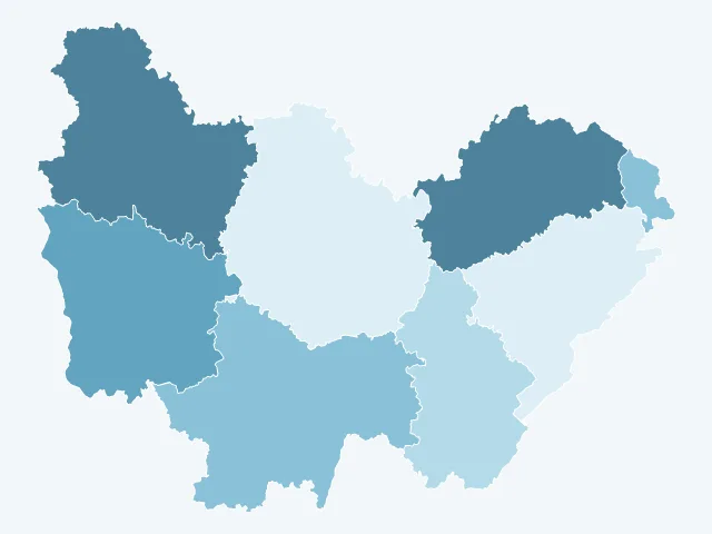 Carte du vote Marine Le Pen en Bourgogne-Franche-Comté