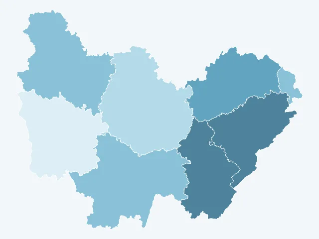 Carte du vote Nicolas Dupont-Aignan en Bourgogne-Franche-Comté