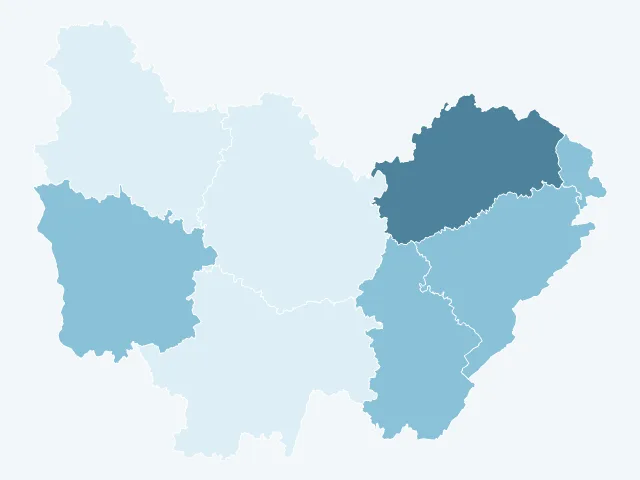 Carte du vote Philippe Poutou en Bourgogne-Franche-Comté
