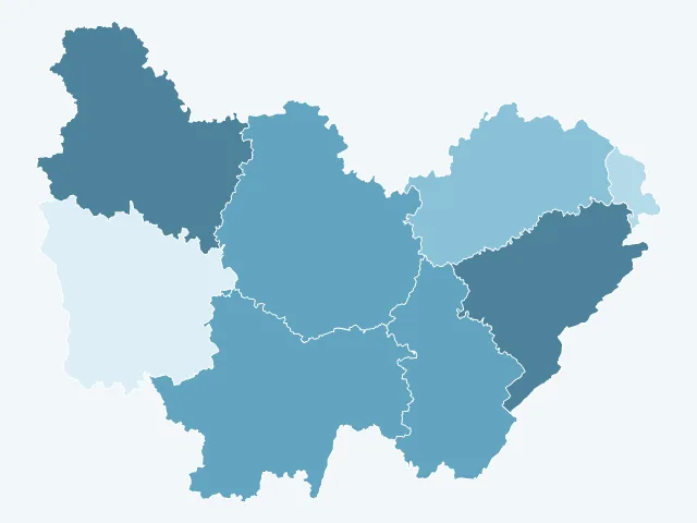 Carte du vote Valérie Pécresse en Bourgogne-Franche-Comté