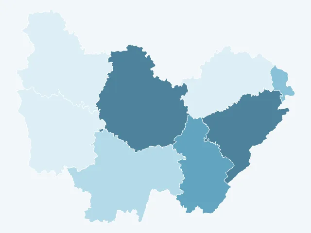 Carte du vote Yannick Jadot en Bourgogne-Franche-Comté