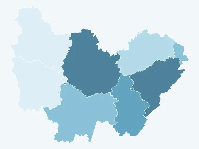 Carte du revenu moyen en Bourgogne-Franche-Comté