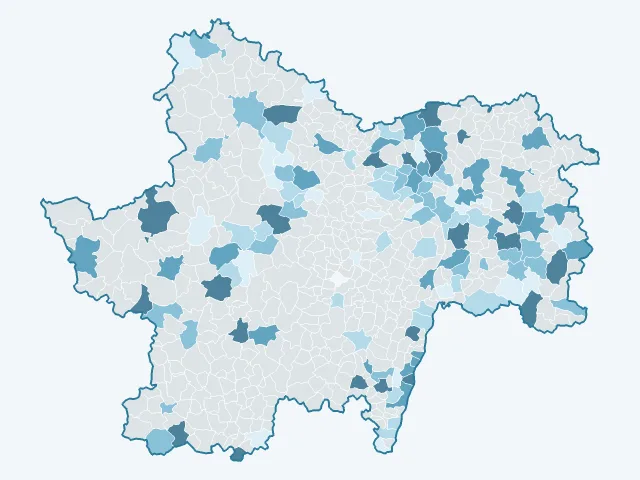 Carte de l'évolution des prix immobiliers dans la Saône-et-Loire (71)