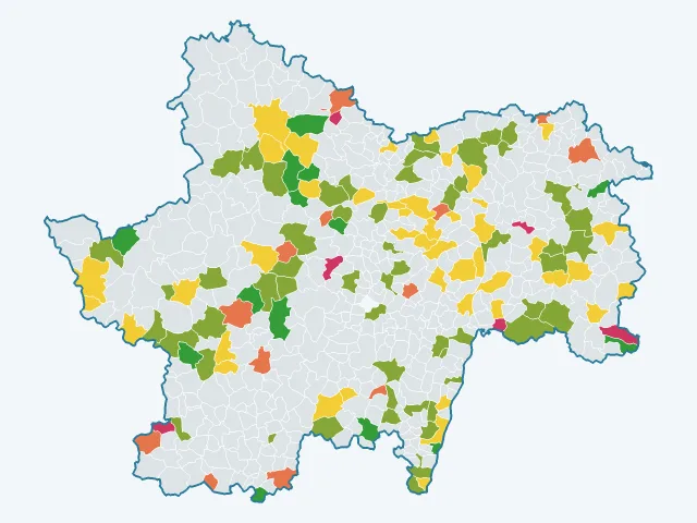 Carte de la satisfaction des habitants dans la Saône-et-Loire (71)