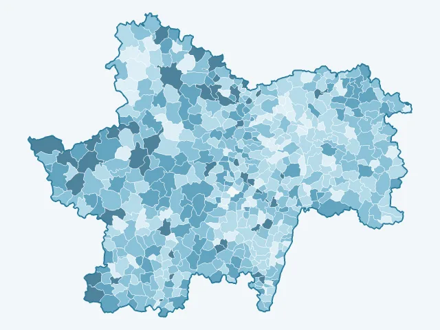 Carte des logements vacants dans la Saône-et-Loire (71)