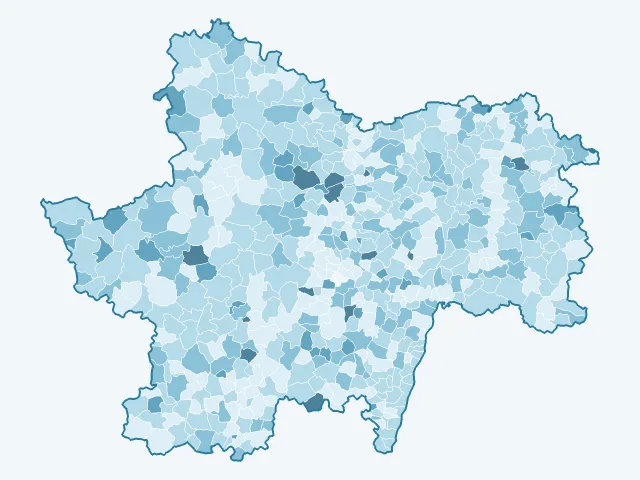 Carte du vote Anne Hidalgo dans la Saône-et-Loire (71)