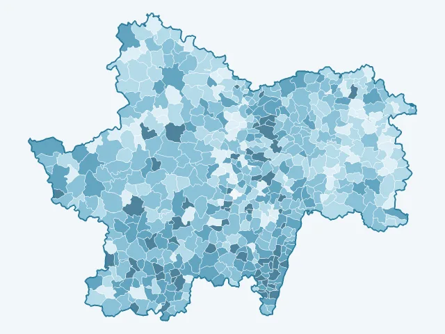 Carte du vote Emmanuel Macron dans la Saône-et-Loire (71)