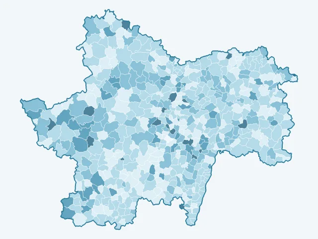 Carte du vote Fabien Roussel dans la Saône-et-Loire (71)